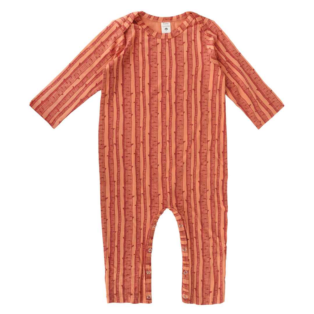 long sleeve lap neck jumpsuit | spice birch | bamboo
