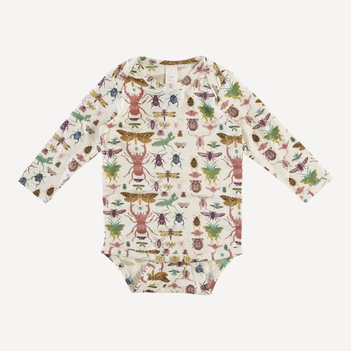 long sleeve lap neck bodysuit | insects | modal