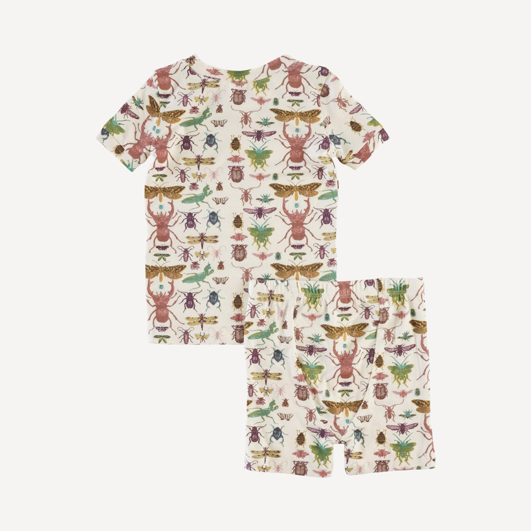 short sleeve crew neck shortie pj set | insects | modal