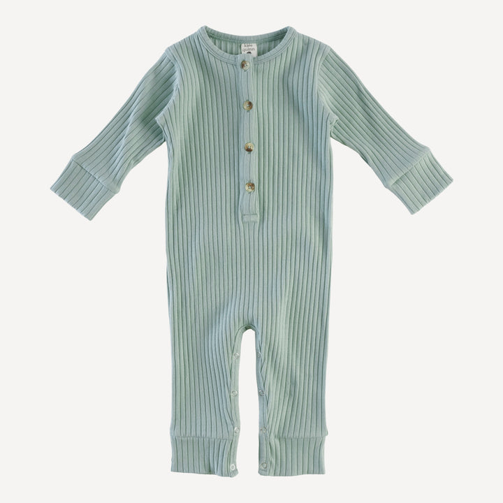 long sleeve sport union suit | jadeite | organic cotton wide rib