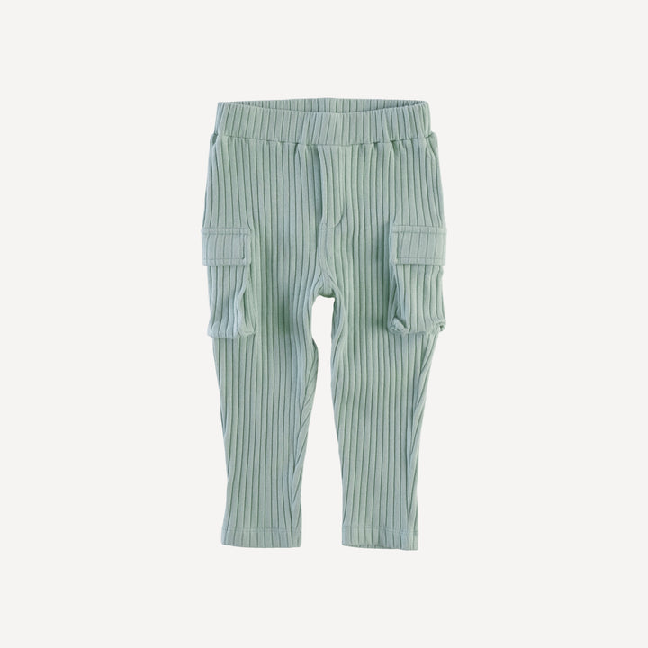 skinny cargo pant | jadeite | organic cotton wide rib