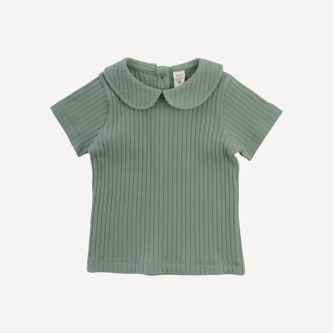 short sleeve peter pan tee | jadeite | organic cotton wide rib