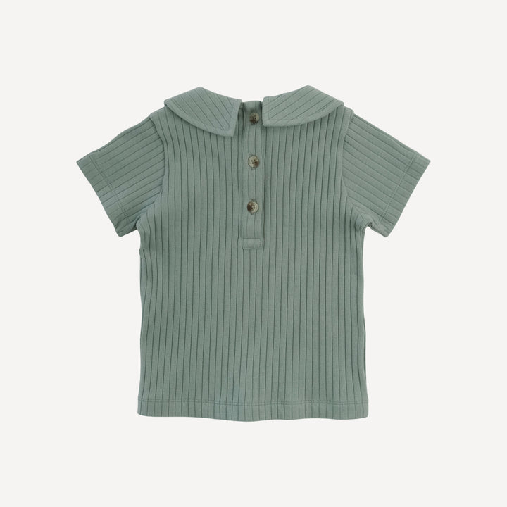 short sleeve peter pan tee | jadeite | organic cotton wide rib
