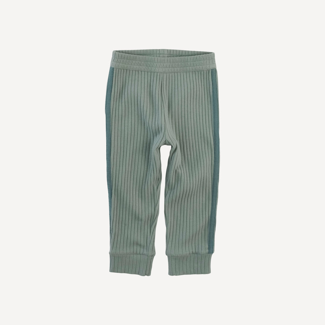 retro stripe track set | jadeite | organic cotton wide rib