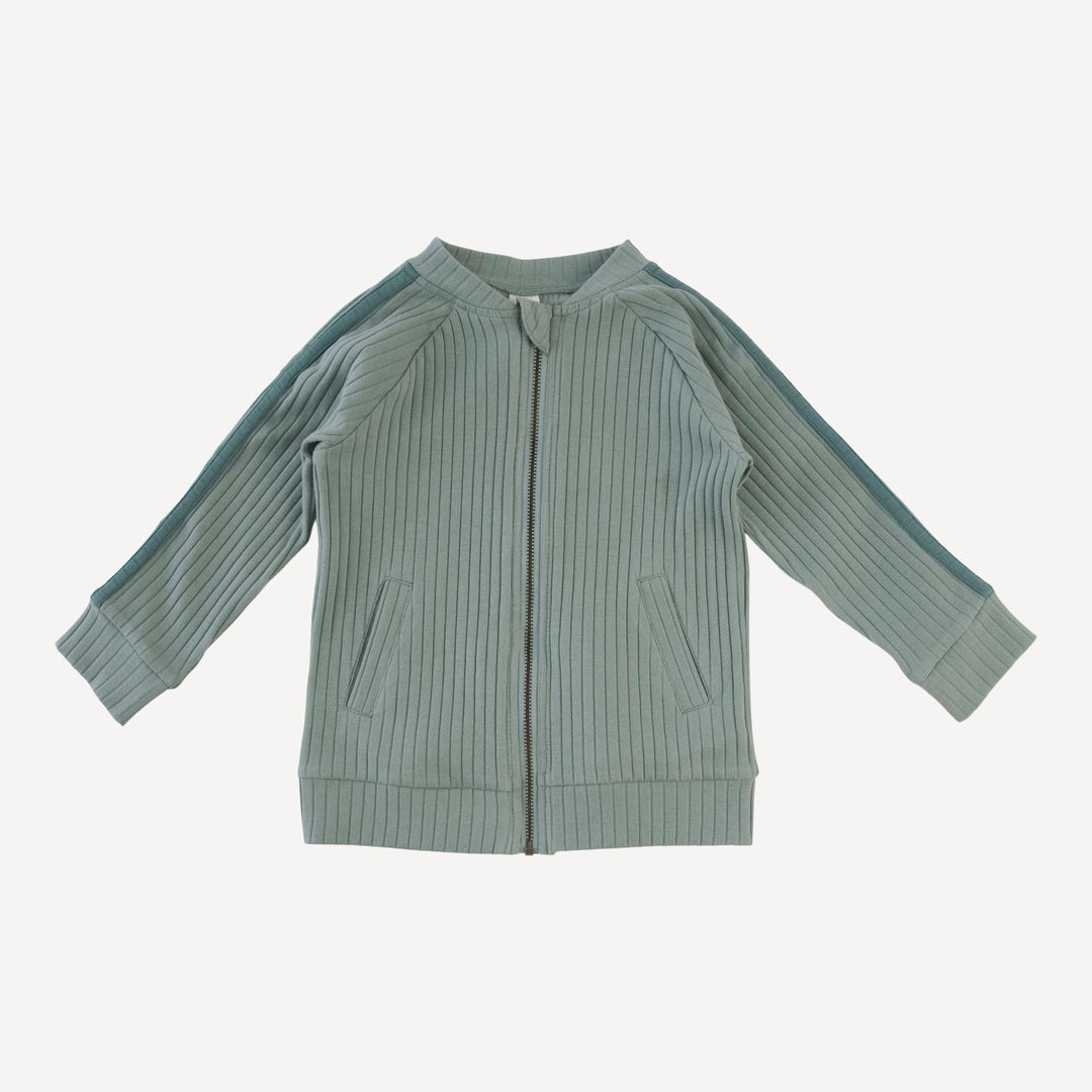retro stripe track set | jadeite | organic cotton wide rib