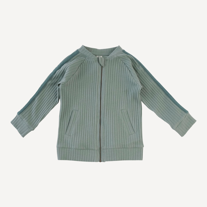 retro stripe track set | jadeite | organic cotton wide rib
