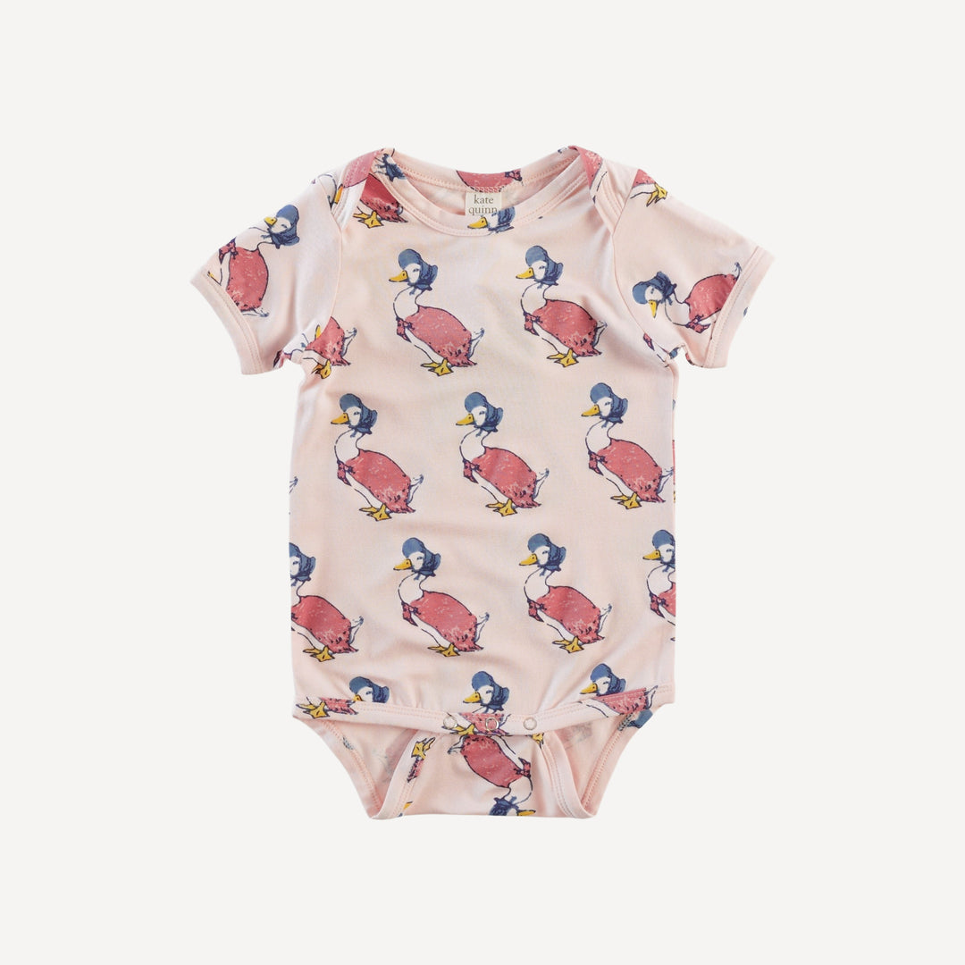 short sleeve lap neck bodysuit | jemima puddle duck | bamboo