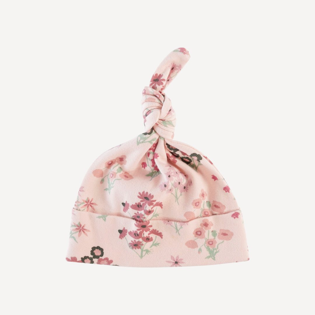 knot hat | floral bouquet | organic cotton interlock