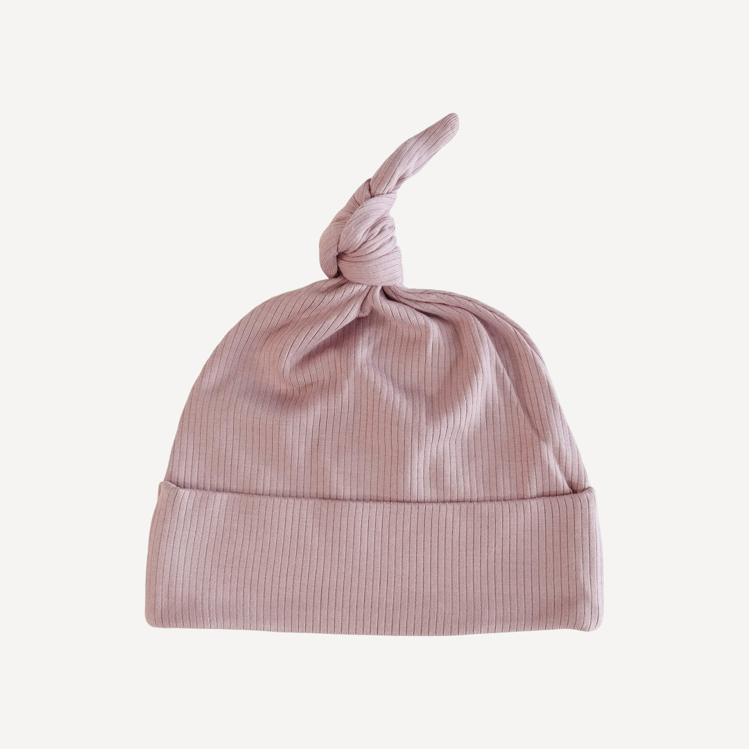 knot hat | mauve taupe | modal skinny rib