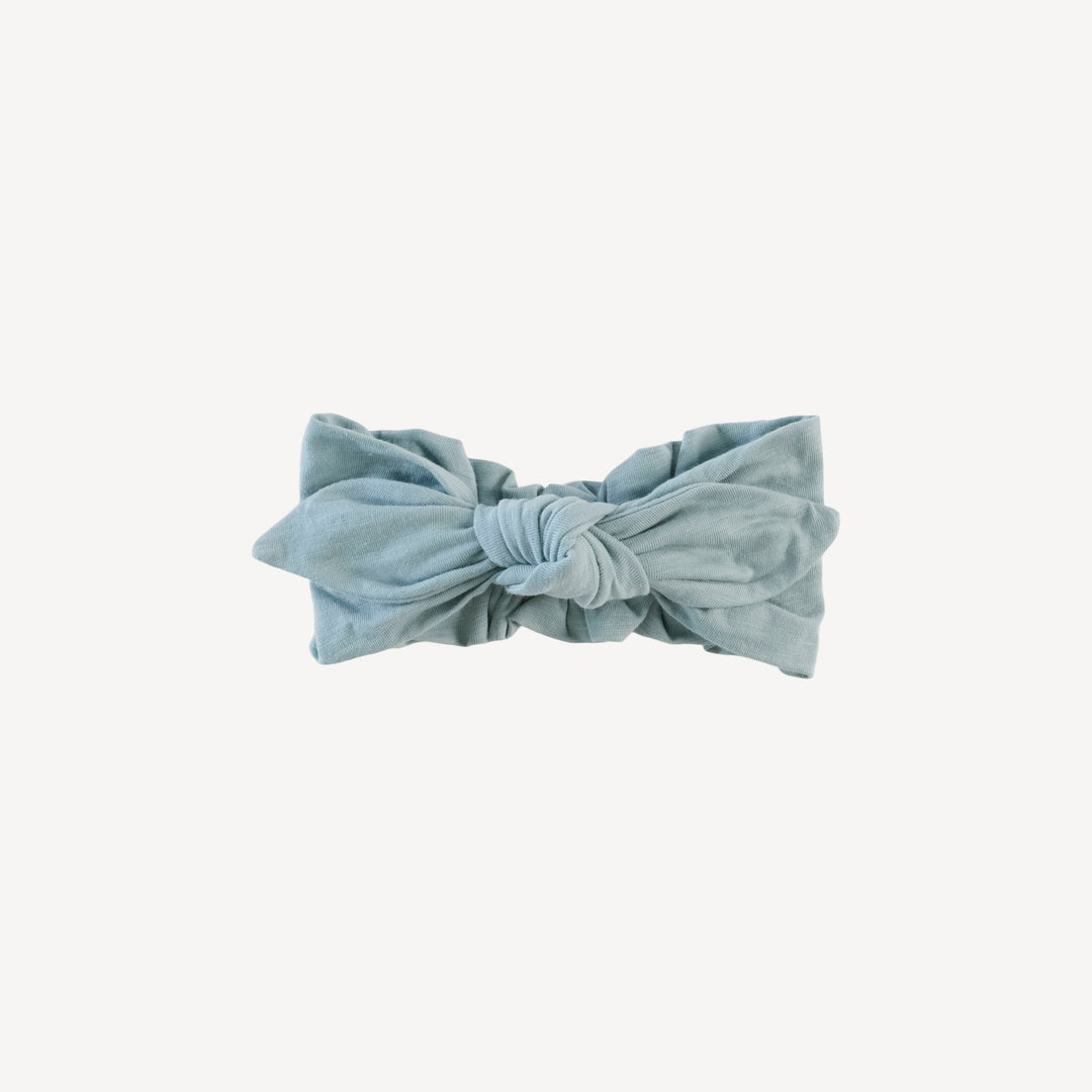 knot top headband | blue smoke | organic cotton slub