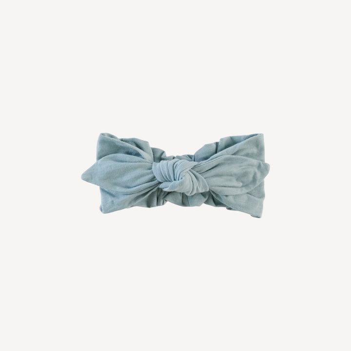 knot top headband | blue smoke | organic cotton slub