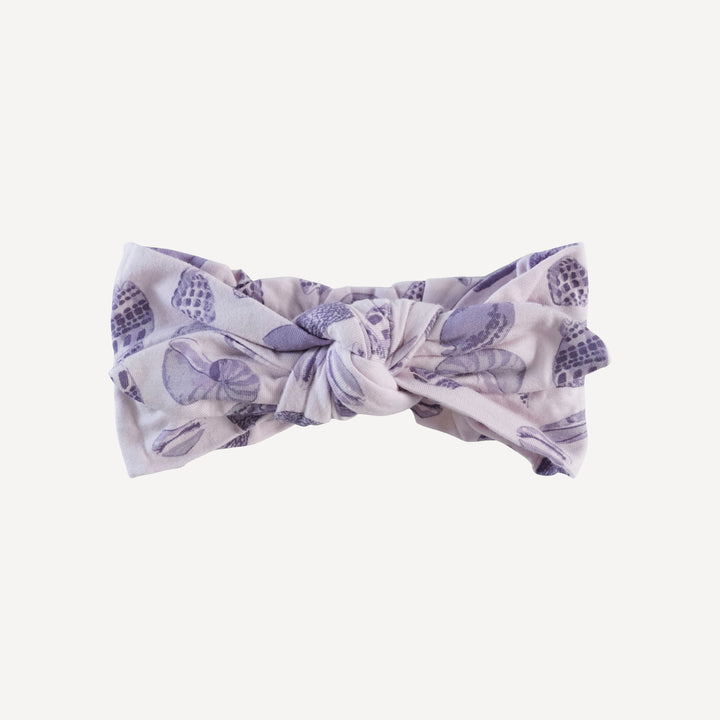 knot top headband | purple shell party | bamboo