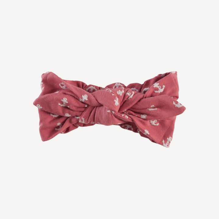 knot top headband | red anchor | bamboo