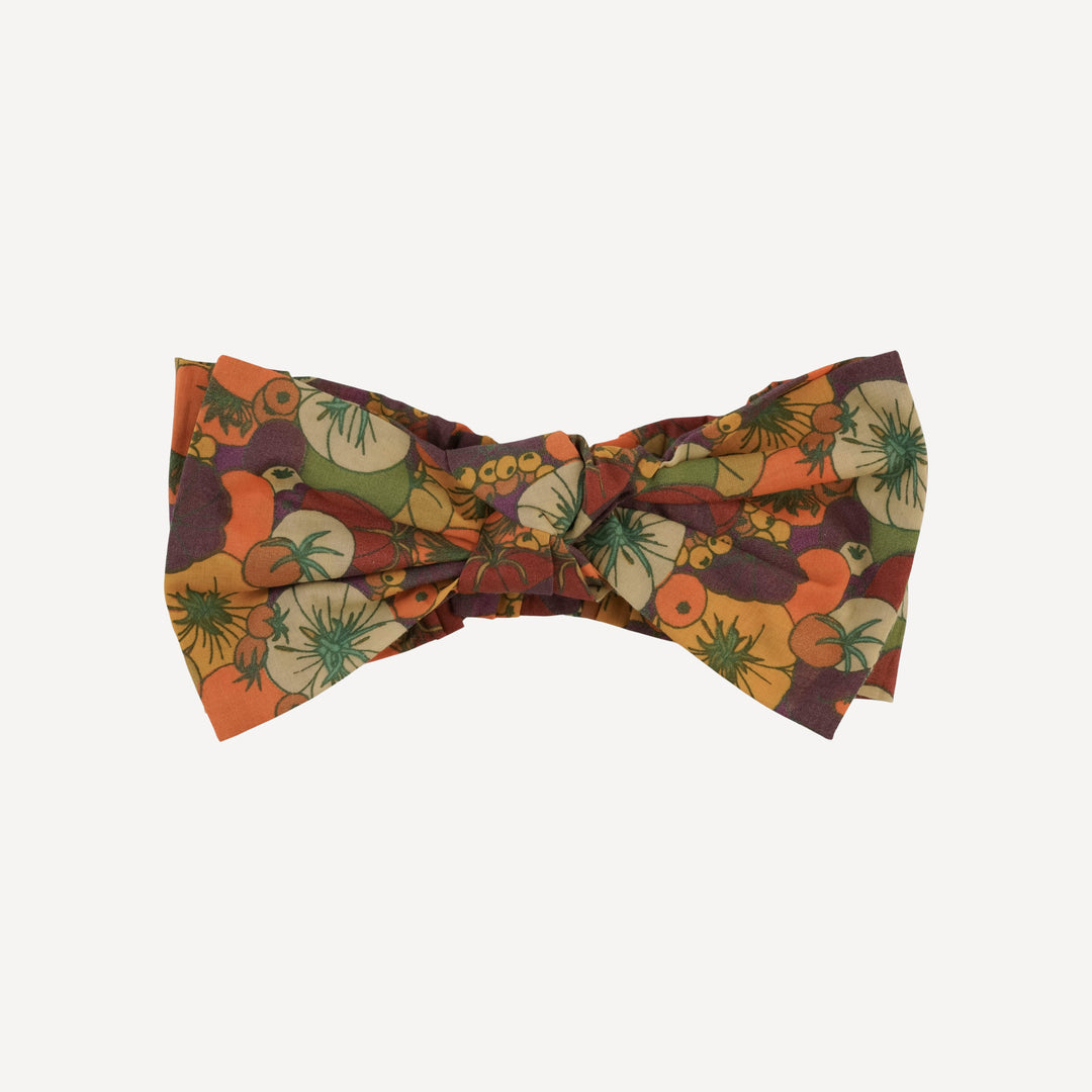 PRESALE large bow elastic headband | heirloom tomatoes | organic cotton woven