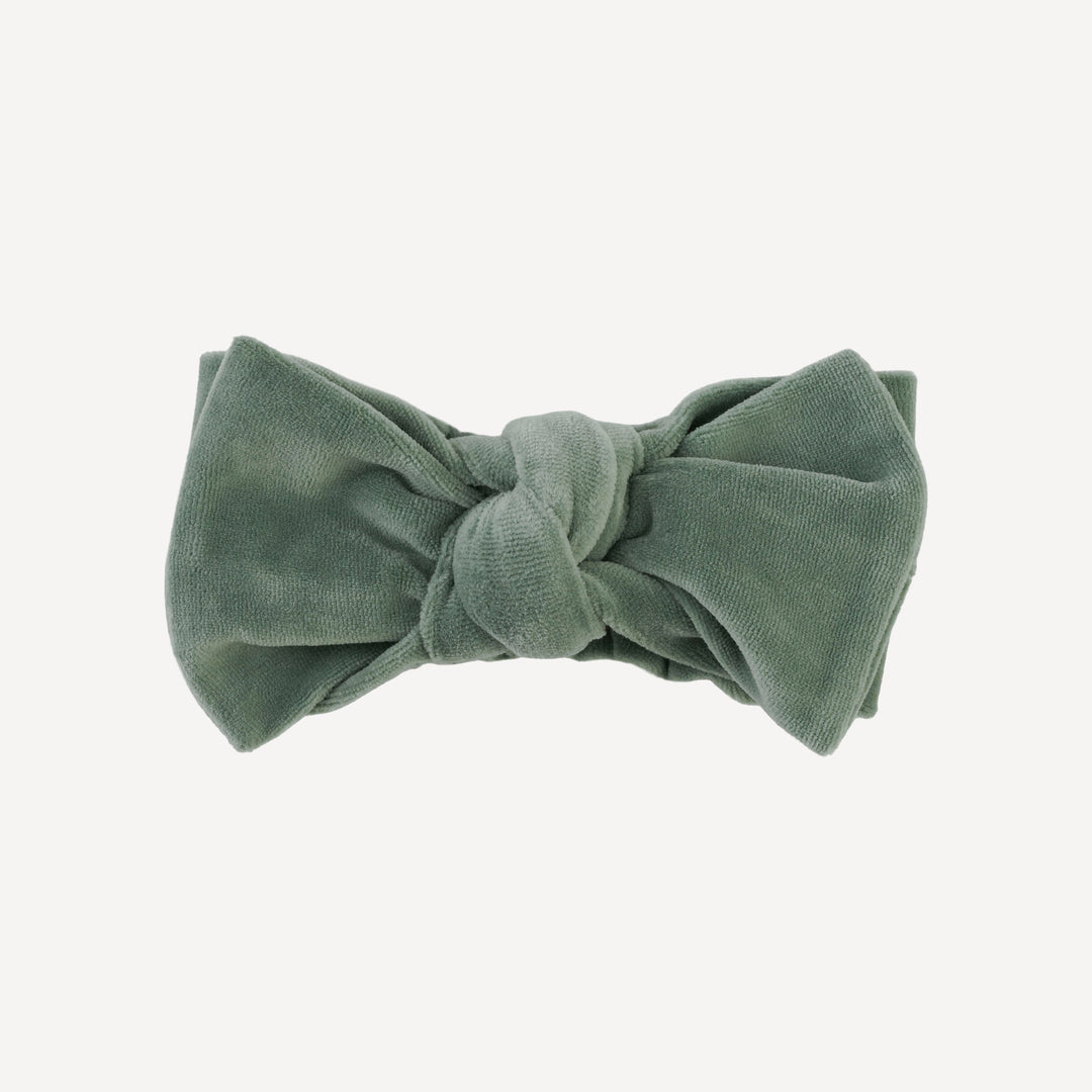 PRESALE large bow elastic headband | green bay | organic cotton velour