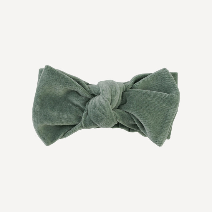 PRESALE large bow elastic headband | green bay | organic cotton velour