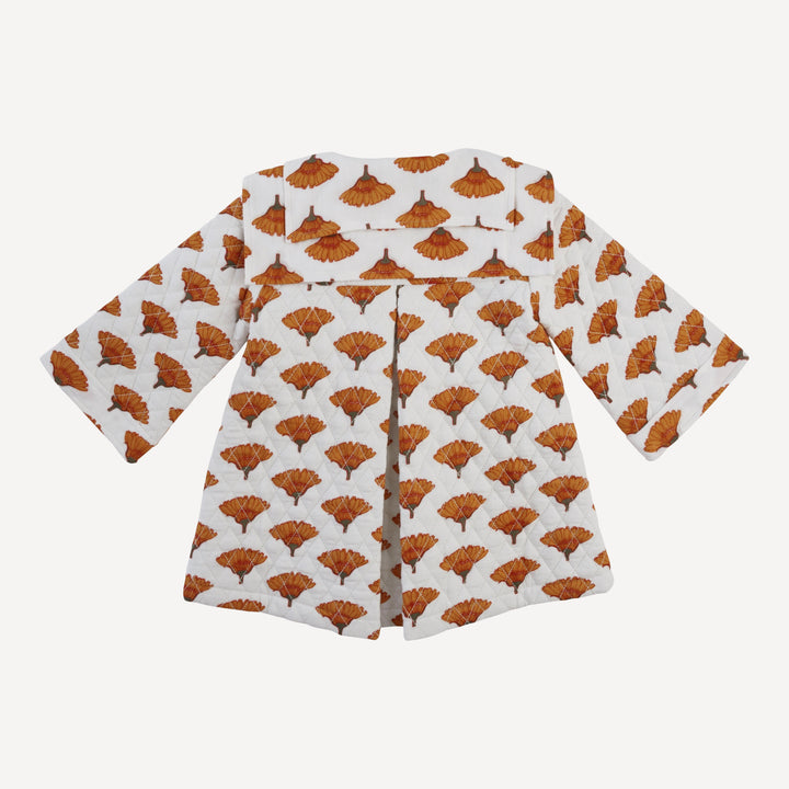 quilted diamond yoke double collar jacket | large marigold | organic cotton gauze
