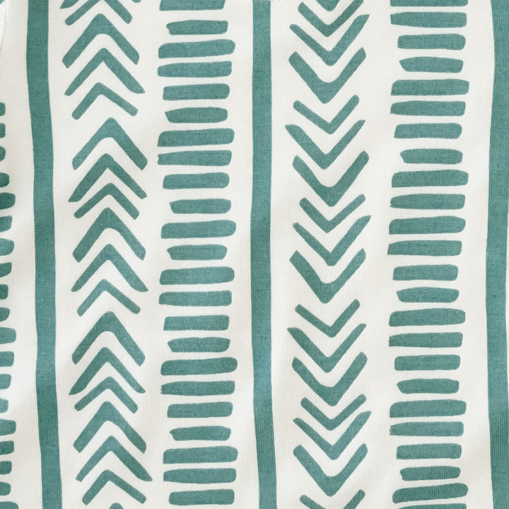 short sleeve ringer tee | turquoise mosaic stripe | lenzing modal