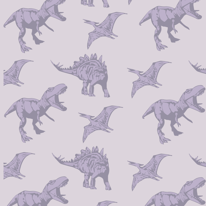 PREORDER classic circle quilt | lavender dinosaur | organic cotton interlock