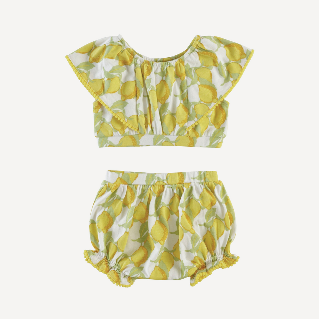 2 piece sunsuit | lemons | organic cotton jersey