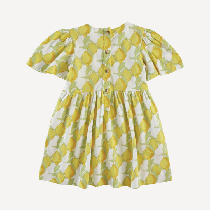 bell sleeve dress | lemons | organic cotton jersey