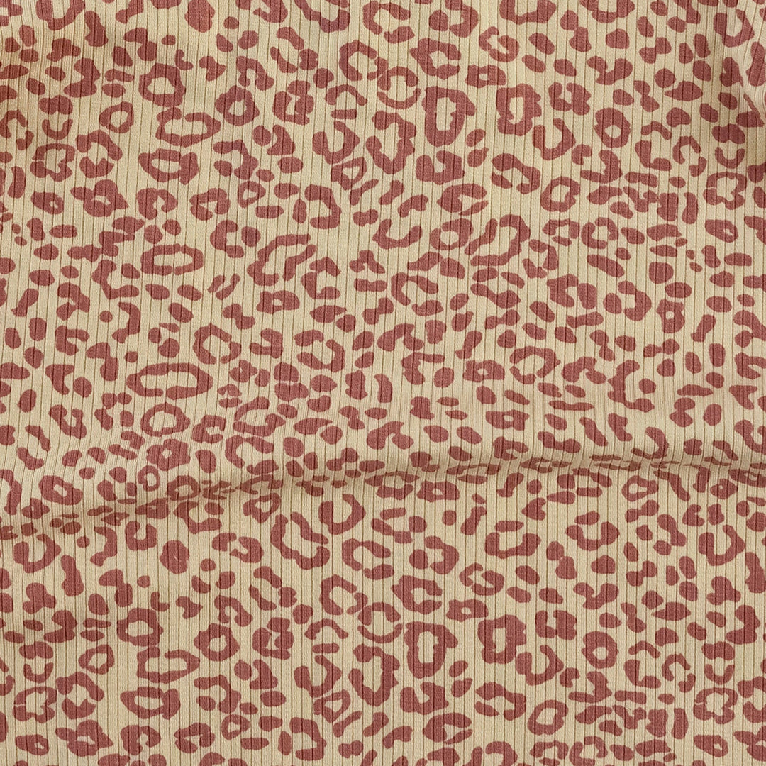 short sleeve ringer tee | leopard print | modal skinny rib