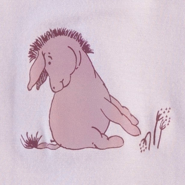 short sleeve eeyore crew neck bodysuit | lilac mist | bamboo