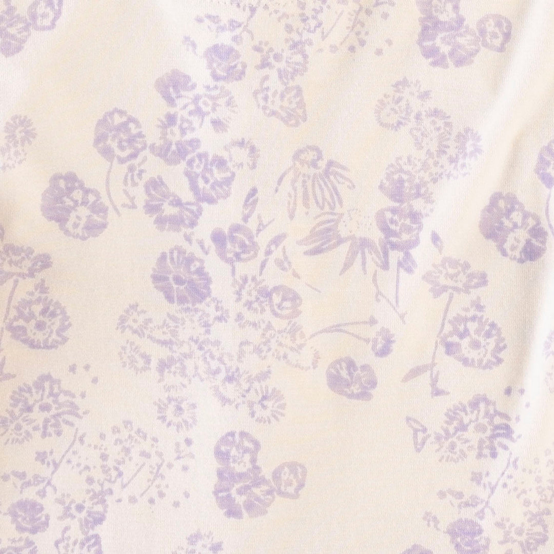 pintuck pom pom short | lilac scatter | organic cotton jersey