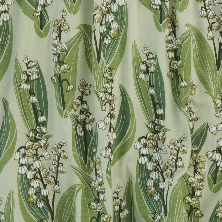 long sleeve two way zipper footie | lily of the valley | bamboo