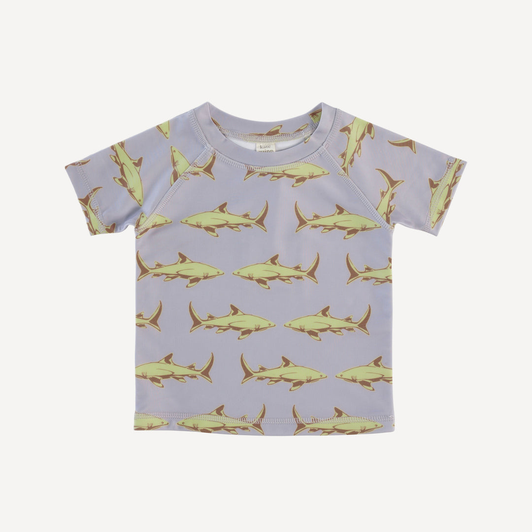 short sleeve rash guard tee | lime shark | swim