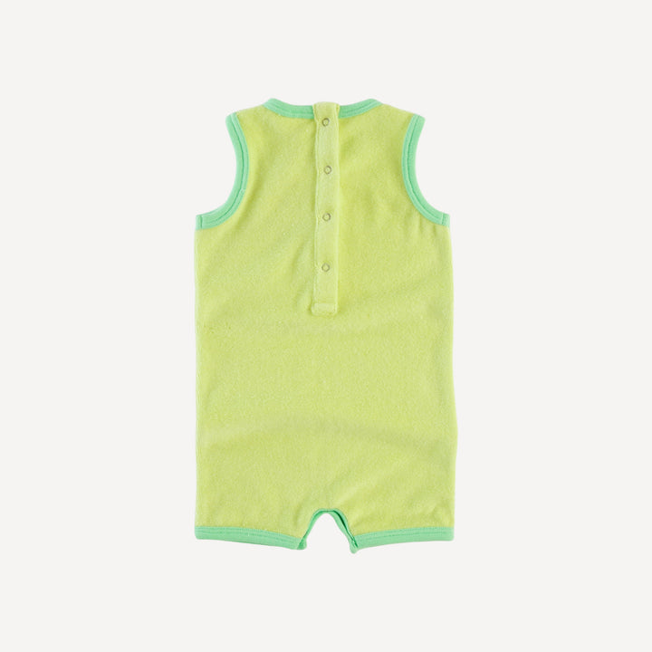 sleeveless ringer shortie | lime | organic cotton terry