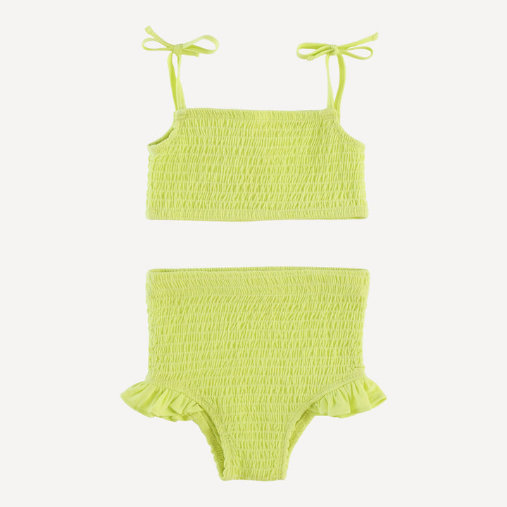 smocked high waist swim set | lime | swim