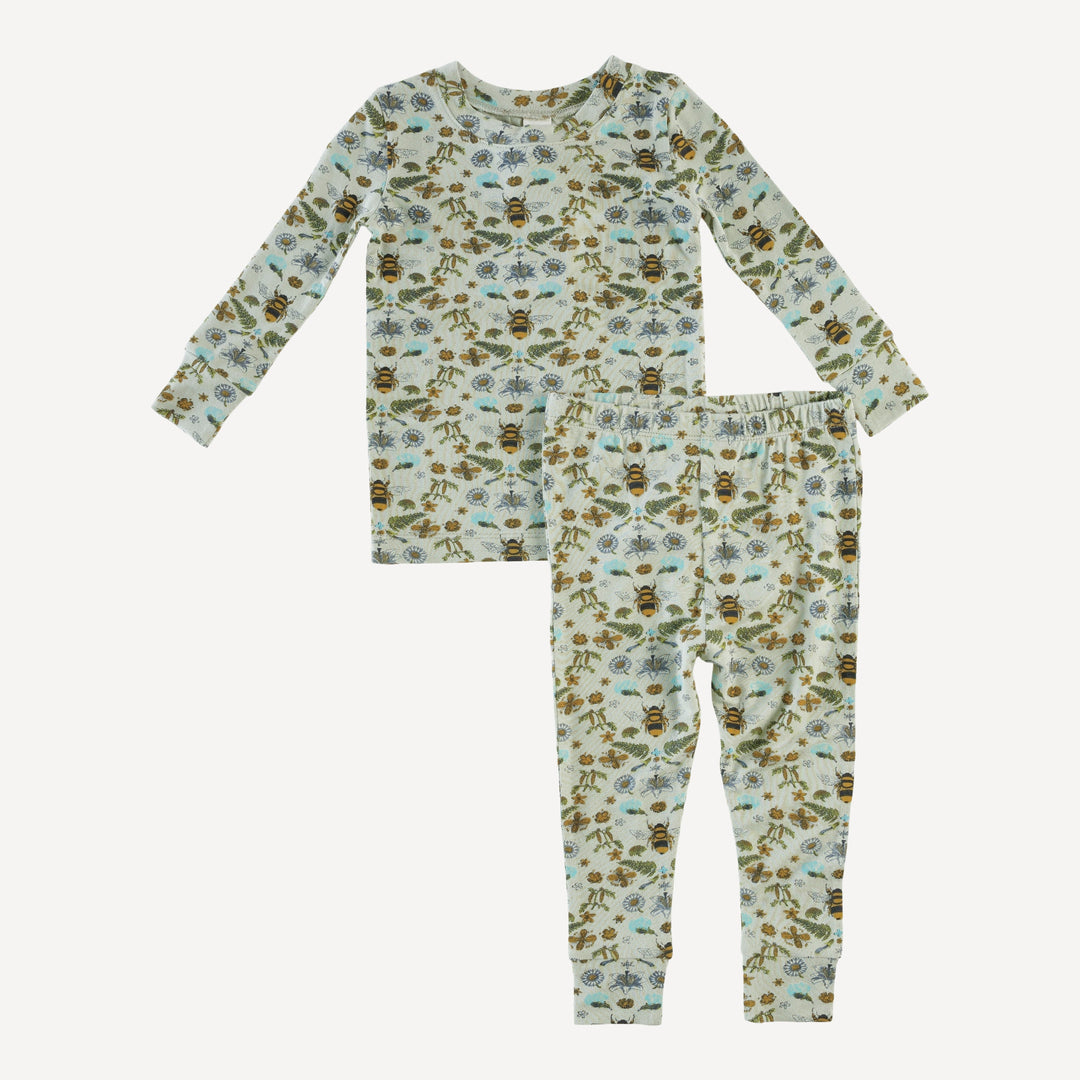 long sleeve crew neck pj set | litho bee | modal