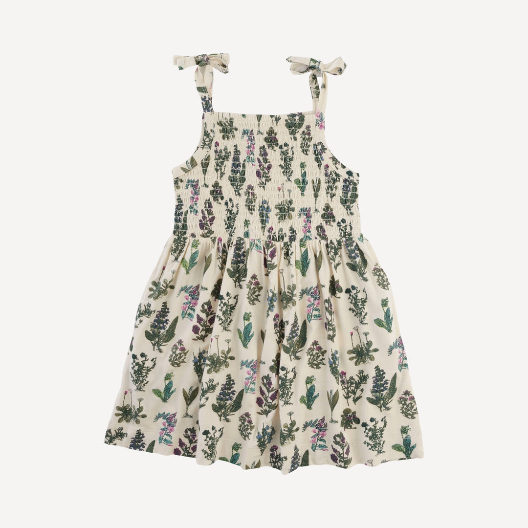 spaghetti tie smocked dress | litho floral | modal
