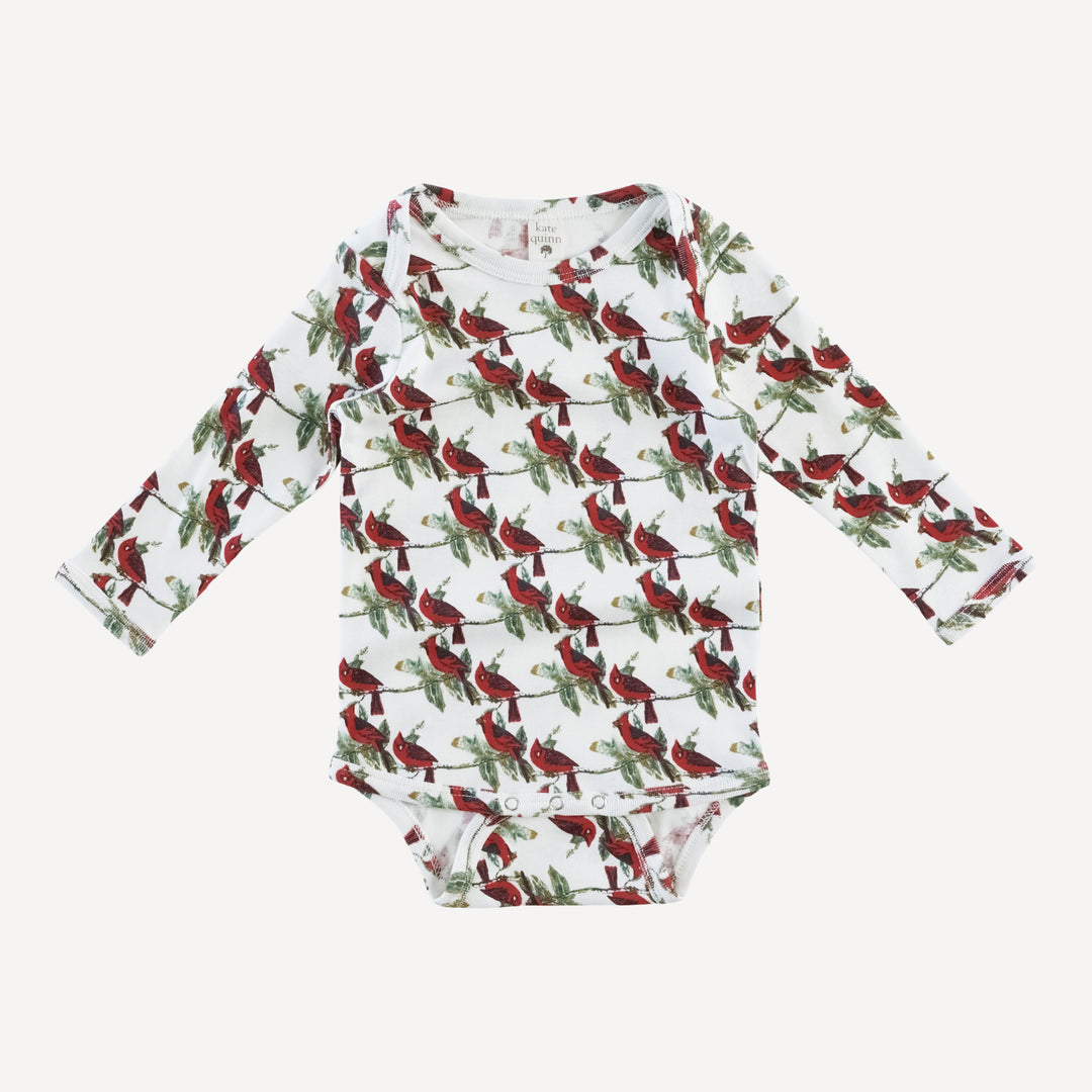 long sleeve lap neck bodysuit | little cardinal | organic cotton single rib