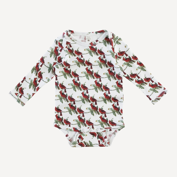 long sleeve lap neck bodysuit | little cardinal | organic cotton single rib