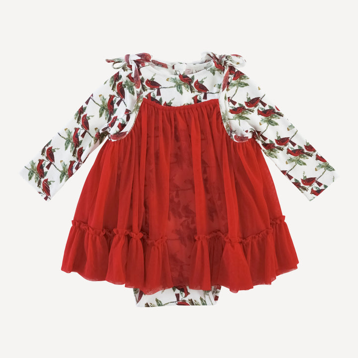 long sleeve ballerina tulle dress bodysuit | little cardinal | organic cotton single rib