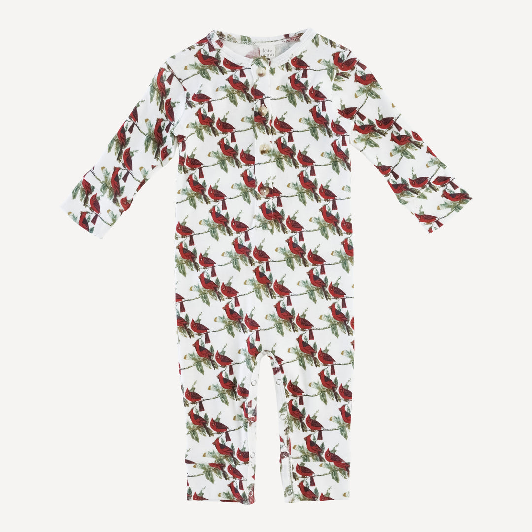 long sleeve sport union suit | little cardinal | organic cotton single rib