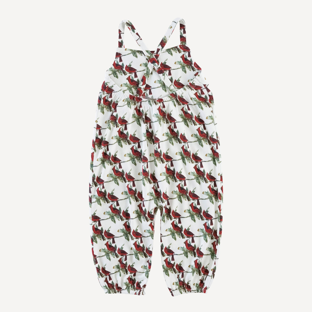 cross back spaghetti strap bubble jumpsuit | little cardinal | organic cotton single rib