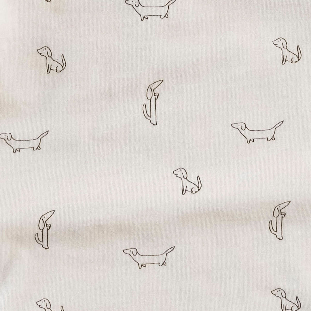 long sleeve two way zipper footie | little dogs | organic cotton slub