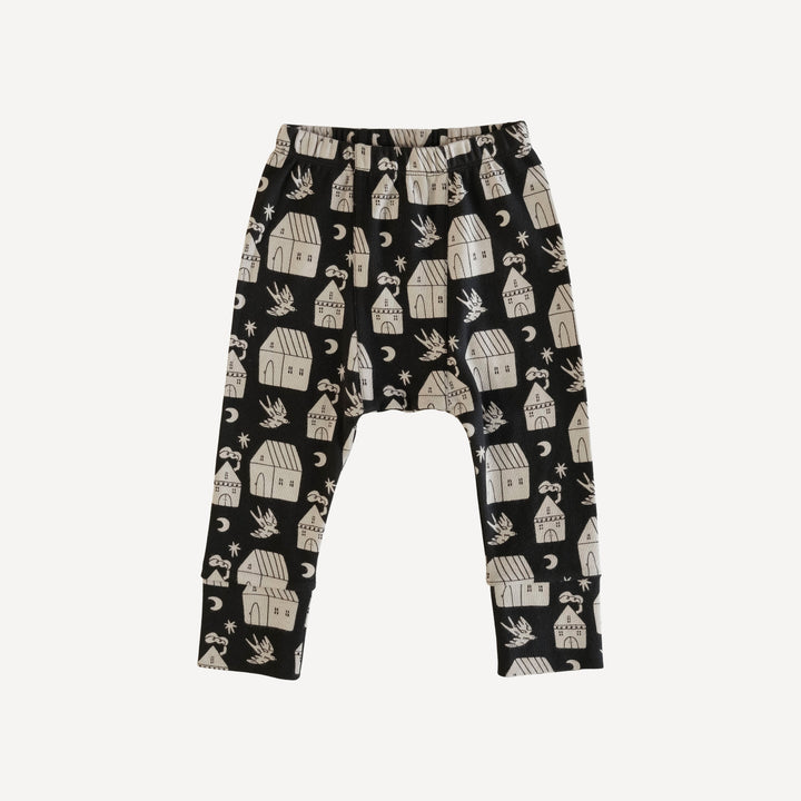 classic panda pant | little houses | organic cotton interlock