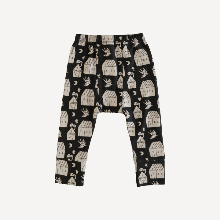 classic panda pant | little houses | organic cotton interlock