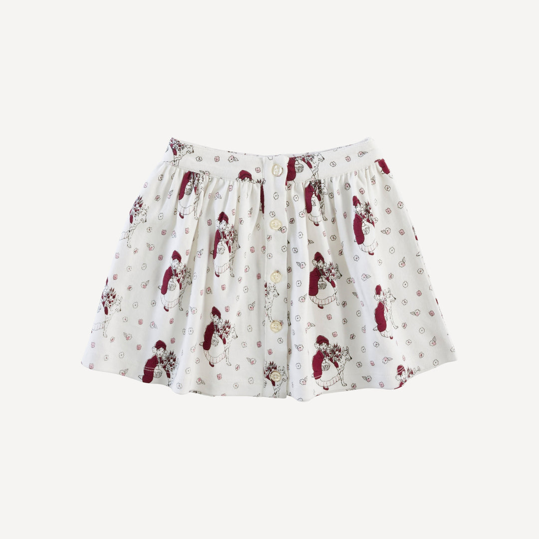 button skirt | little red | organic cotton interlock