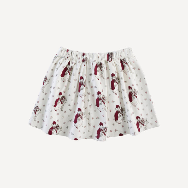 button skirt | little red | organic cotton interlock
