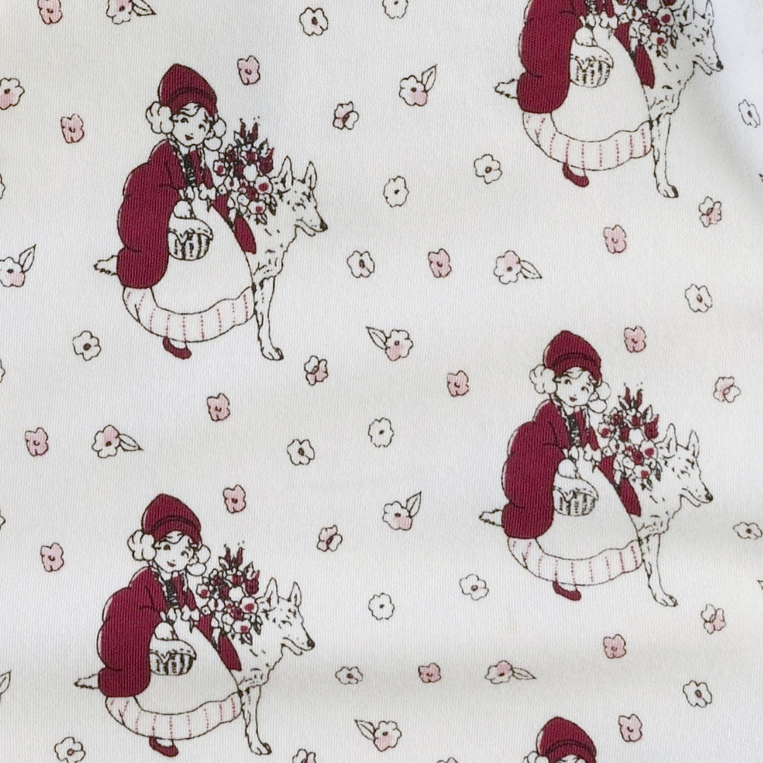 long sleeve two way zipper footie | little red | organic cotton interlock