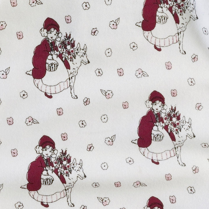 button skirt | little red | organic cotton interlock