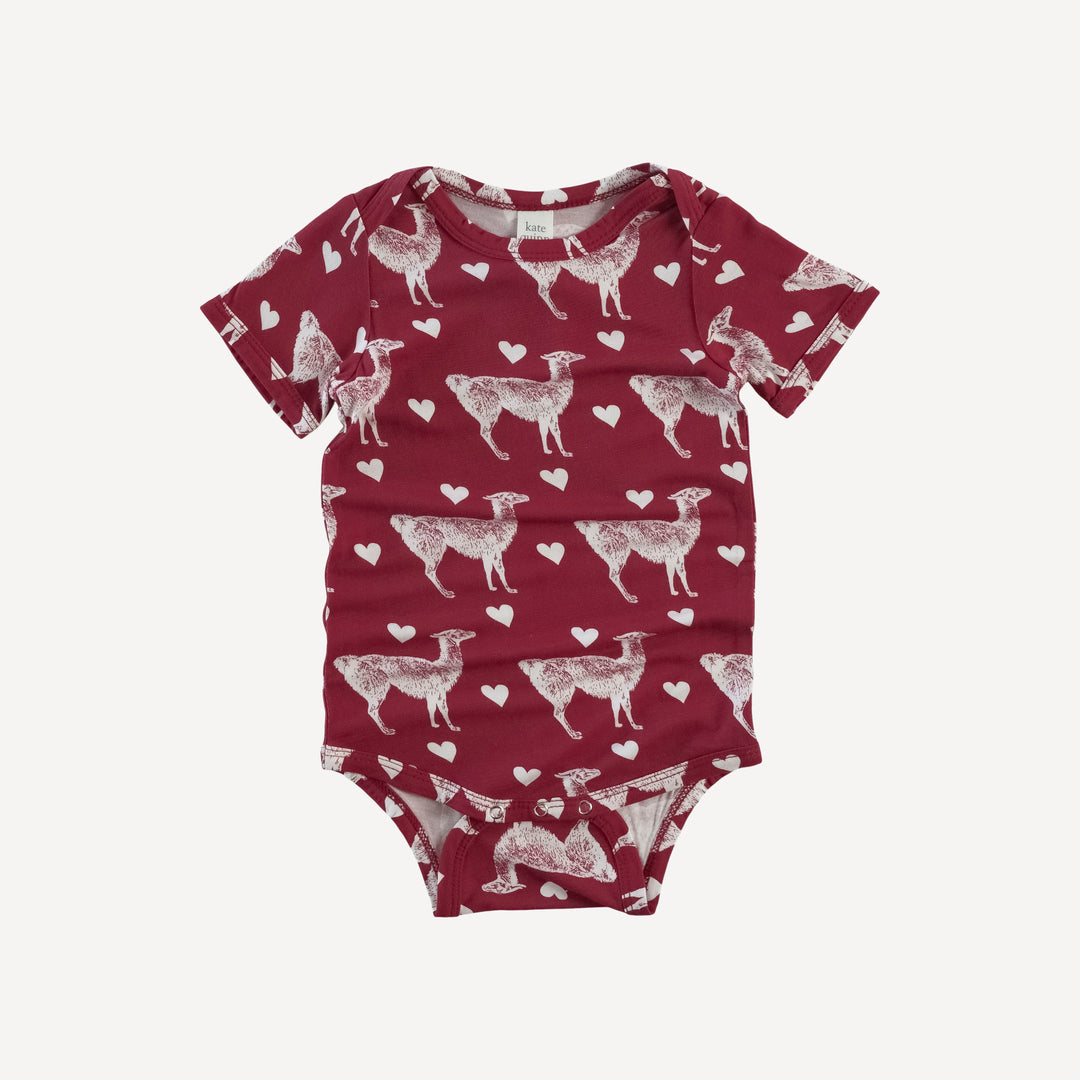 short sleeve lap neck bodysuit | llama & hearts | lenzing modal