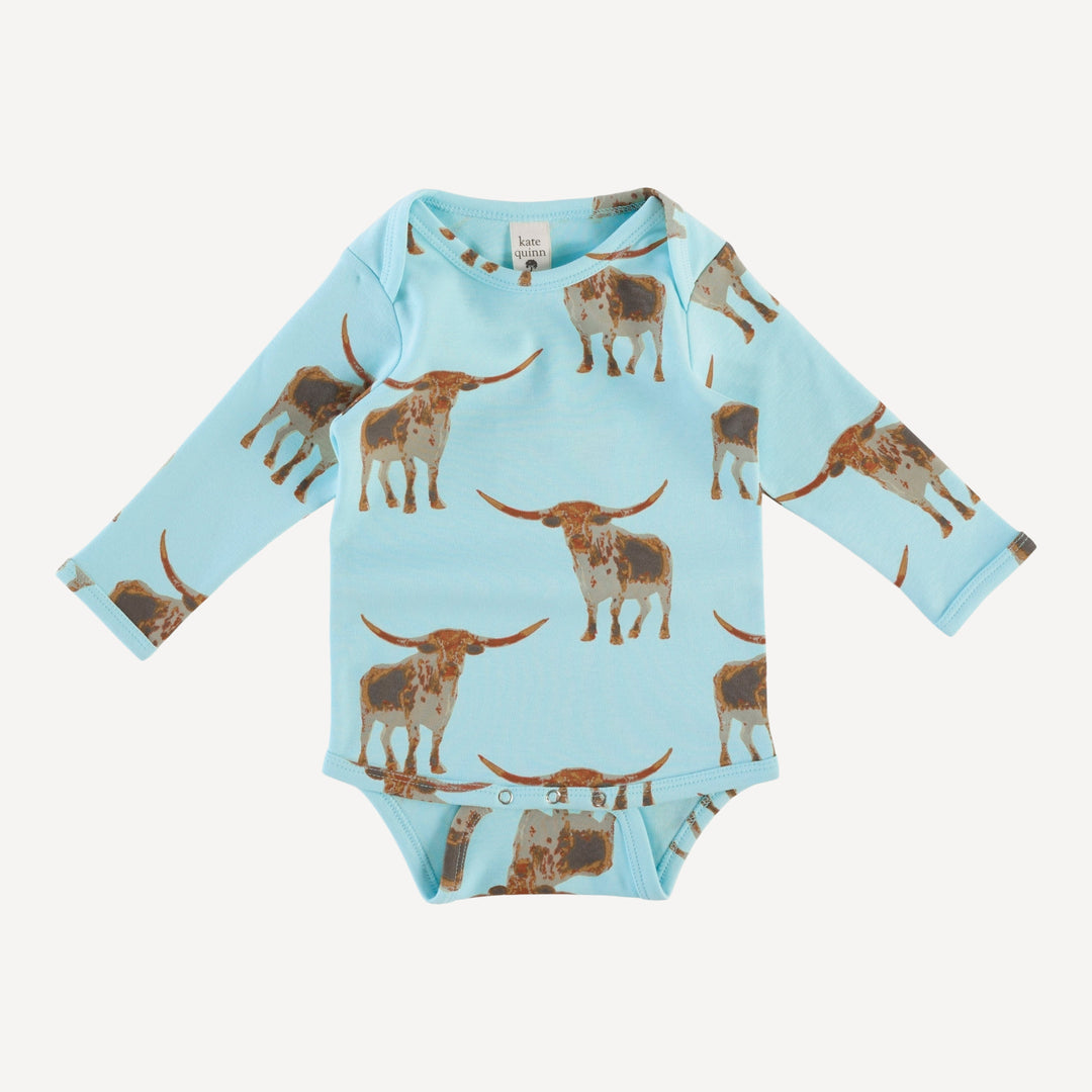long sleeve lap neck bodysuit | longhorn | organic cotton interlock