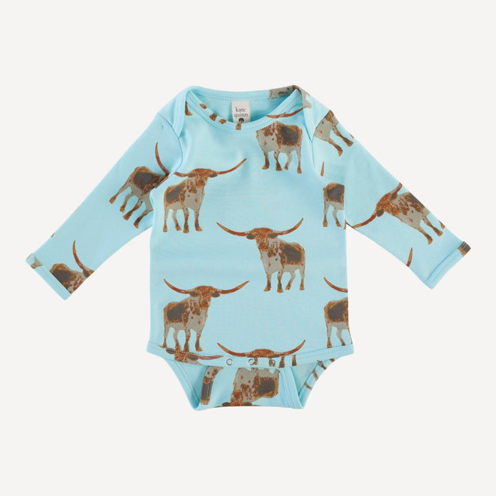 long sleeve lap neck bodysuit | longhorn | organic cotton interlock