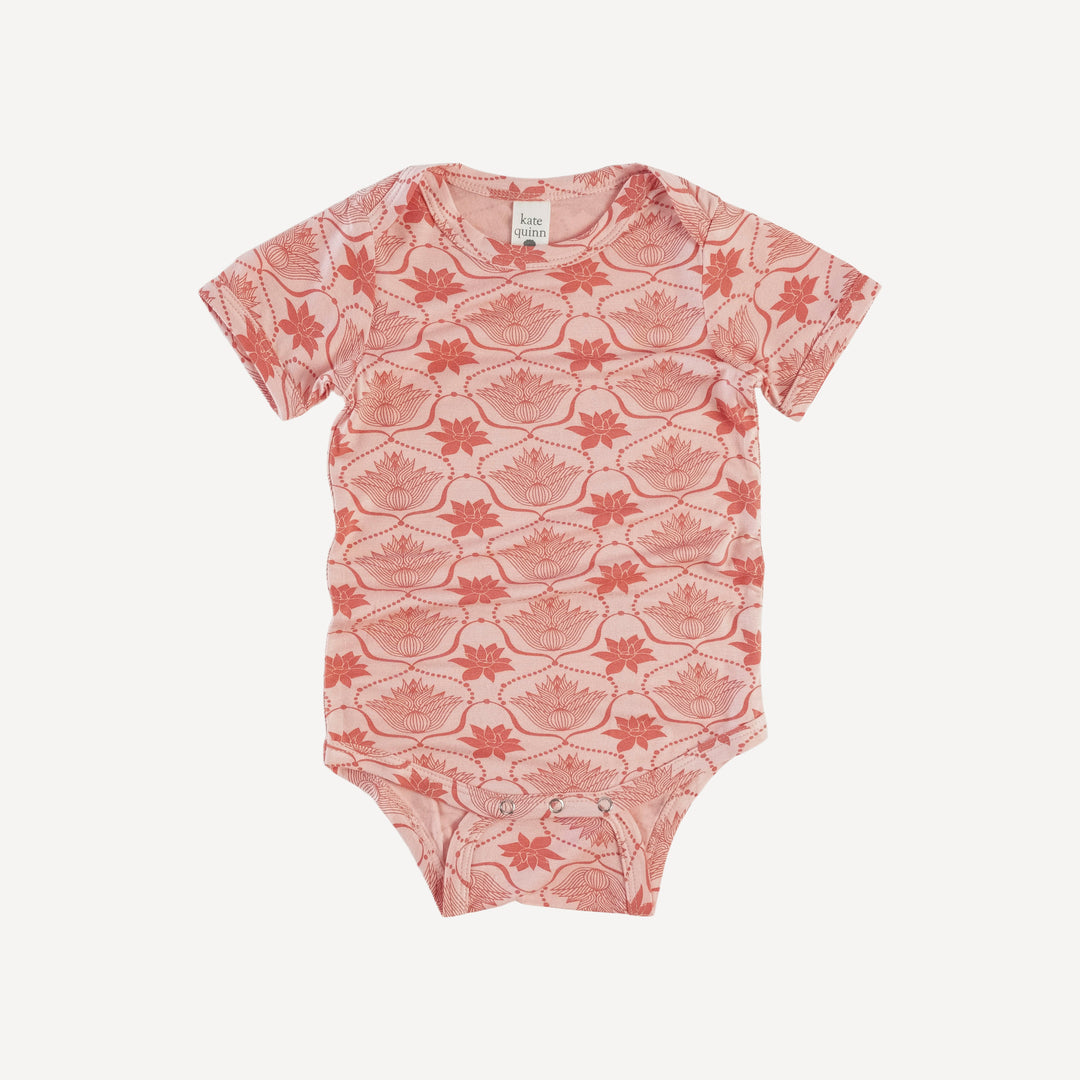 short sleeve lap neck bodysuit | lotus flower | lenzing modal